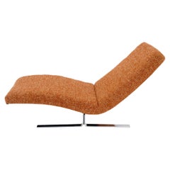 Chrome Bar Base Mid-Century Modern Chaise Lounge Milo Baughman Attributed