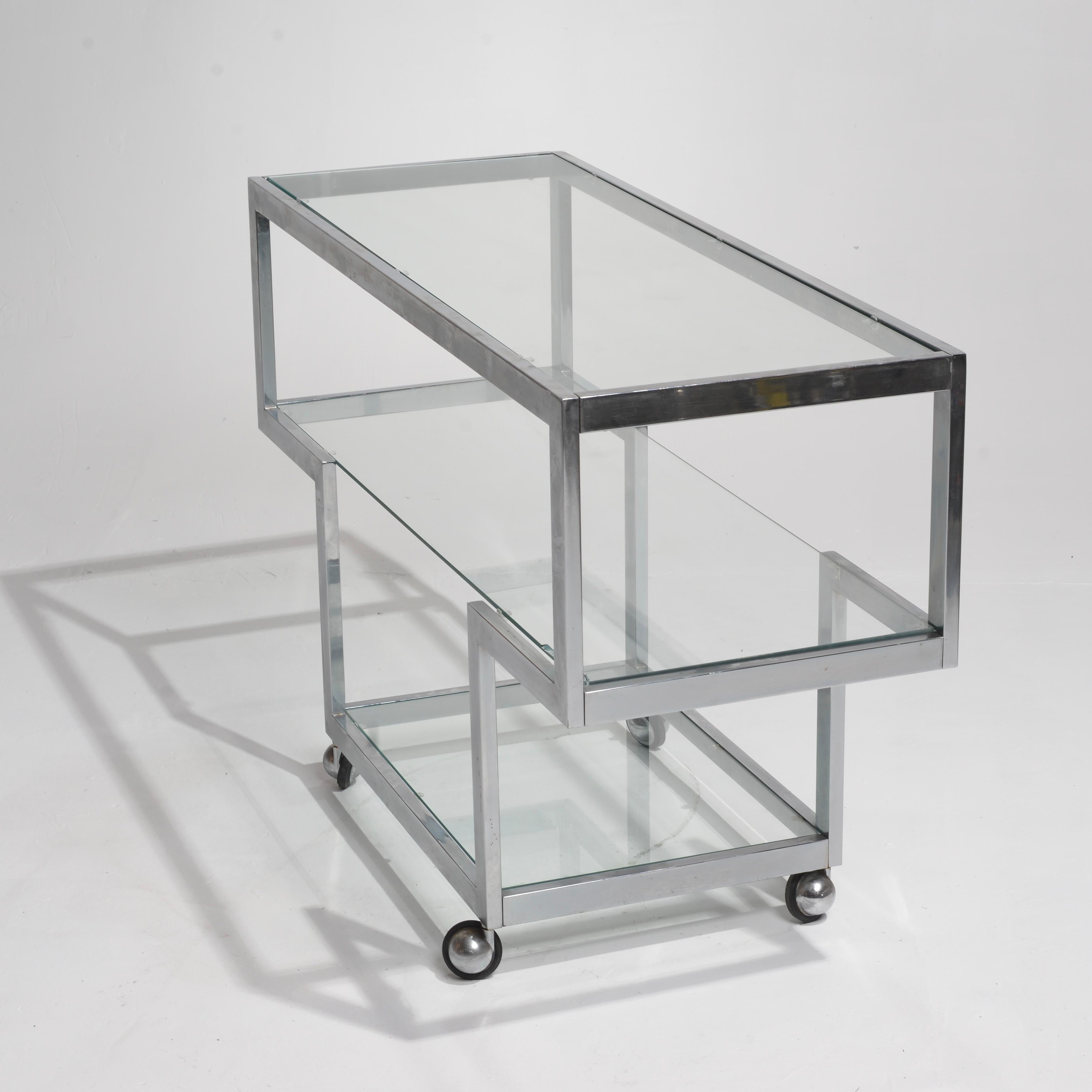 American Chrome Bar Cart For Sale