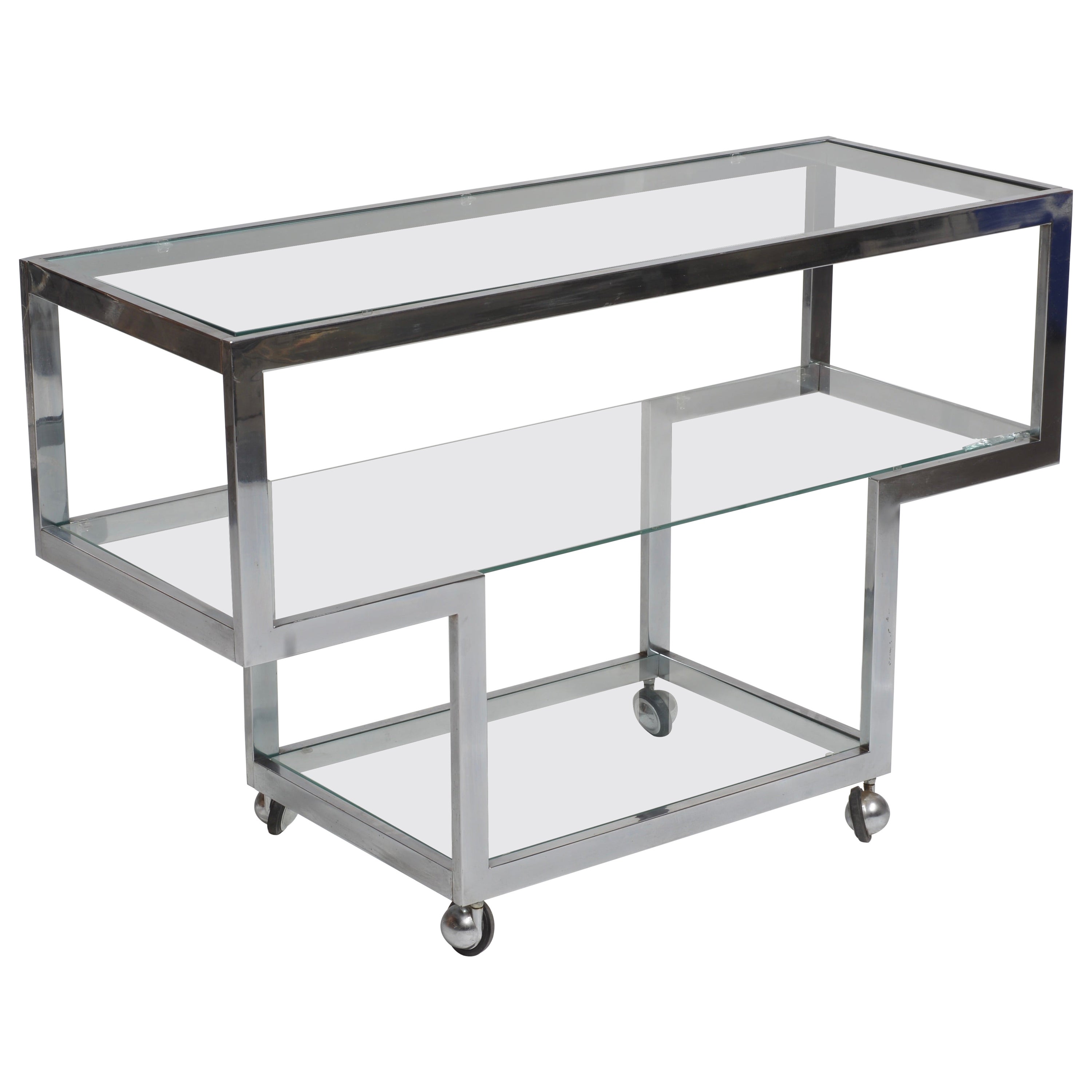 Carrello da bar cromato
