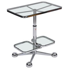Chrome Bar Cart or Side Coffee Table by Allegri Arredamenti, Italy 1970s