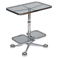 Chrome Bar Cart or Side Coffee Table by Allegri Arredamenti, Italy 1970s