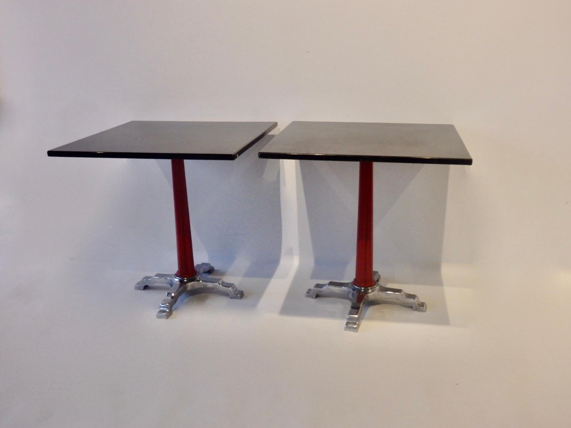 Chrome Base Art Deco Bistro Speak Easy Tables Four Available For Sale 5