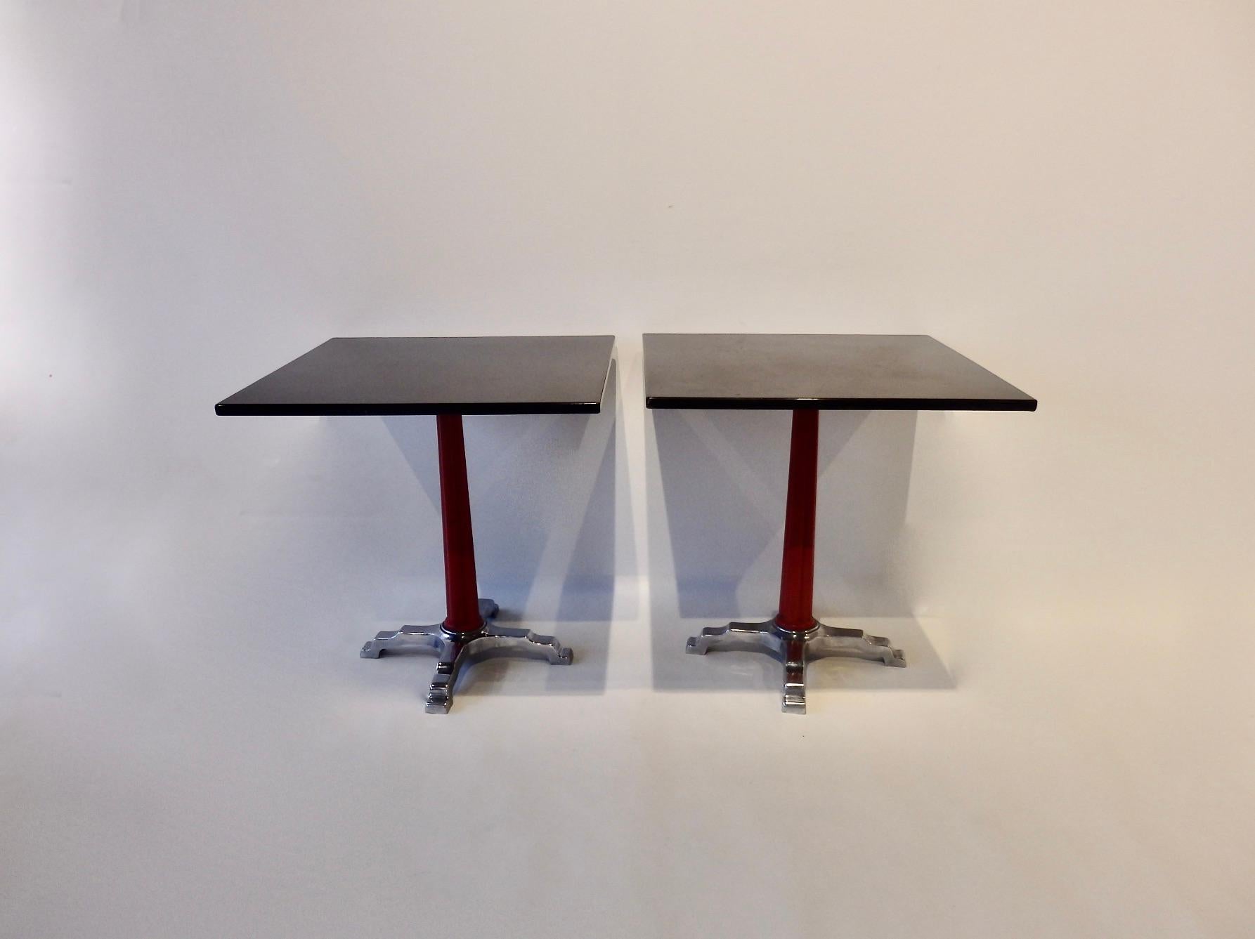 Chrome Base Art Deco Bistro Speak Easy Tables Four Available For Sale 1