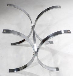 Chrome Base Glass Top Table Att. to Ronald Schmitt