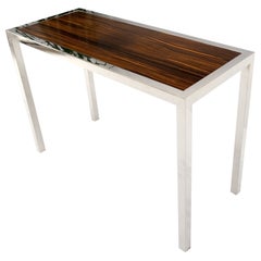 Chrome Base Rosewood Top Mid-Century Modern Console Sofa Table MINT!