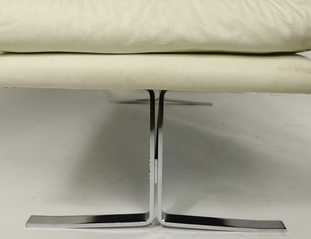 Upholstery Chrome Base Upholstered Bench by Pearsall for Craft Associates