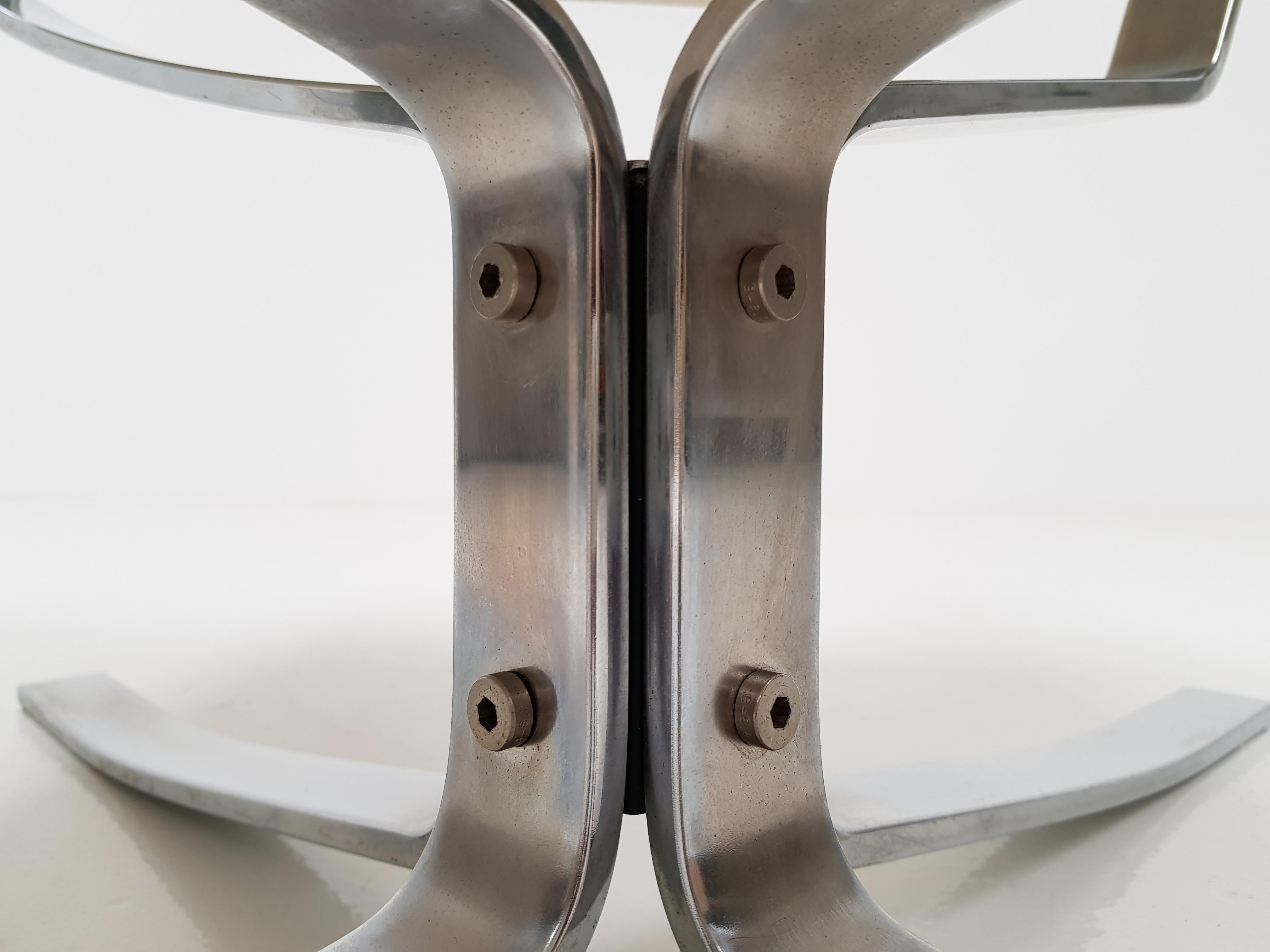 Chrome Based Low-Backed X-Framed Sigurd Ressell Designed 1970s Falcon Chair 3