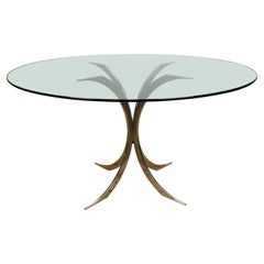 Chrome Based Round Dining Room Table for 6 Chairs
