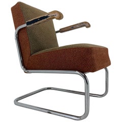 Verchromter Bauhaus-Sessel von Rudolf Vichr, 1930er Jahre