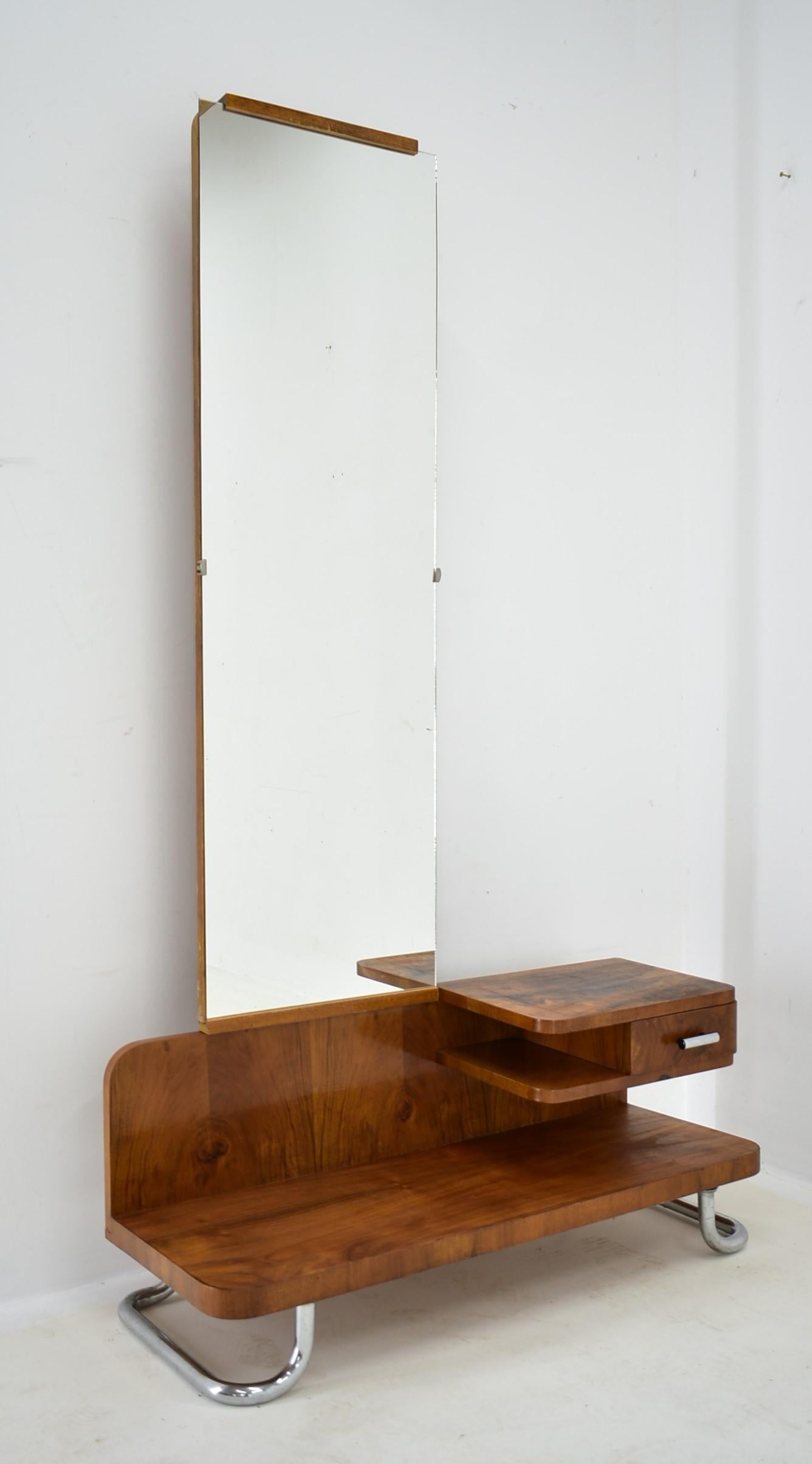 Verchromter Bauhaus-Schminktisch, 1930er Jahre im Angebot 11