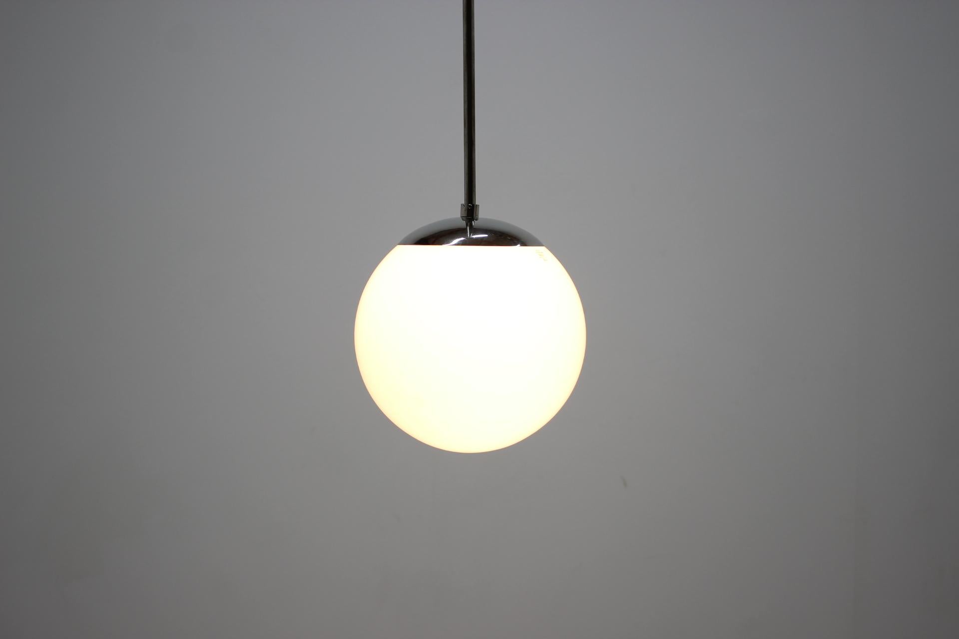 Czech Chrome Bauhaus Pendant, circa 1930s For Sale