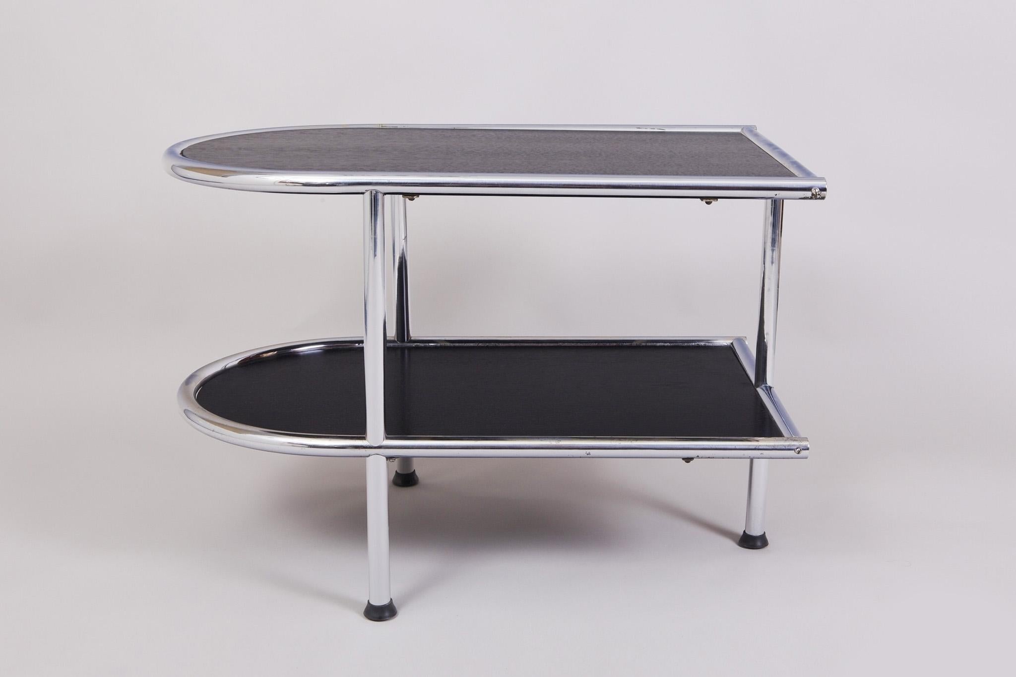 Functionalism German table.
Completely restored. 
Combination of chrome and oak with matt finish and opened pore. Bauhaus style.

We guarantee safe a the cheapest air transport from Europe to the whole world within 7 days.
The price is the same