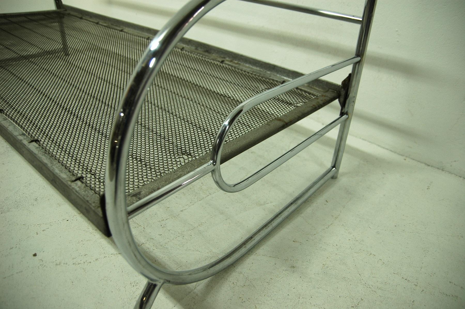 Upholstery Chrome Bauhaus Sofa, 1930s, Attribute to Hynek Gottwald, Bohemia