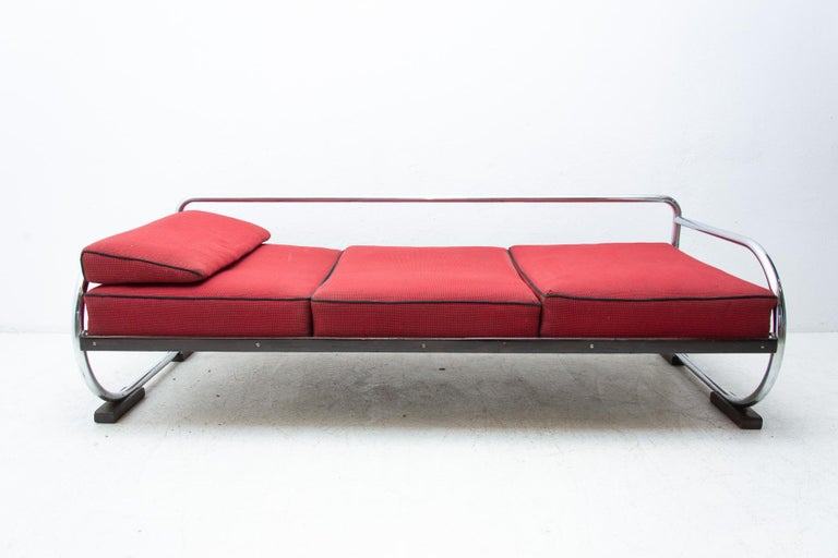 Chrome Bauhaus Sofa by Hynek Gottwald, Bohemia, 1930s 7