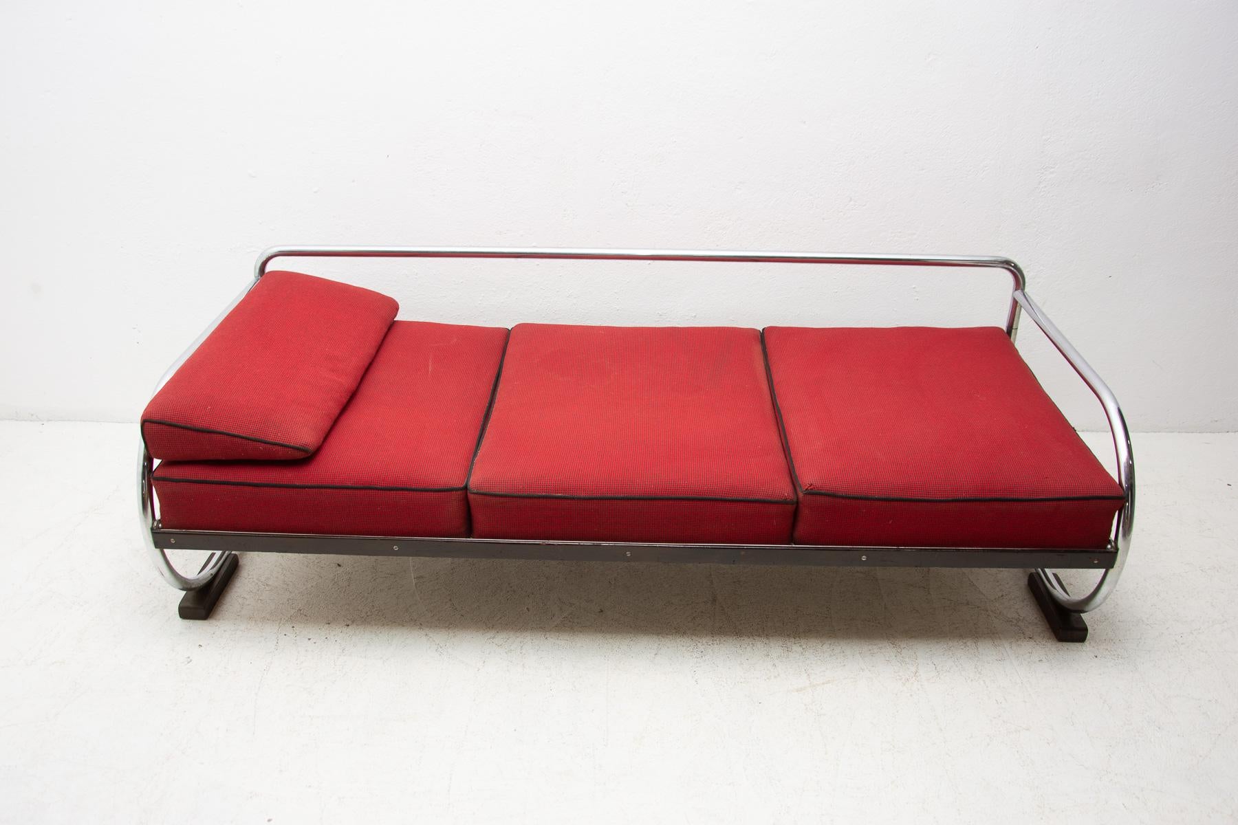 Chrome Bauhaus Sofa by Hynek Gottwald, Bohemia, 1930s 8