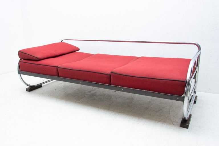 Chrome Bauhaus Sofa by Hynek Gottwald, Bohemia, 1930s 10