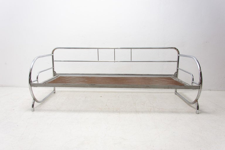 Chrome Bauhaus Sofa by Slezák Company, Bohemia, 1930´s For Sale 6