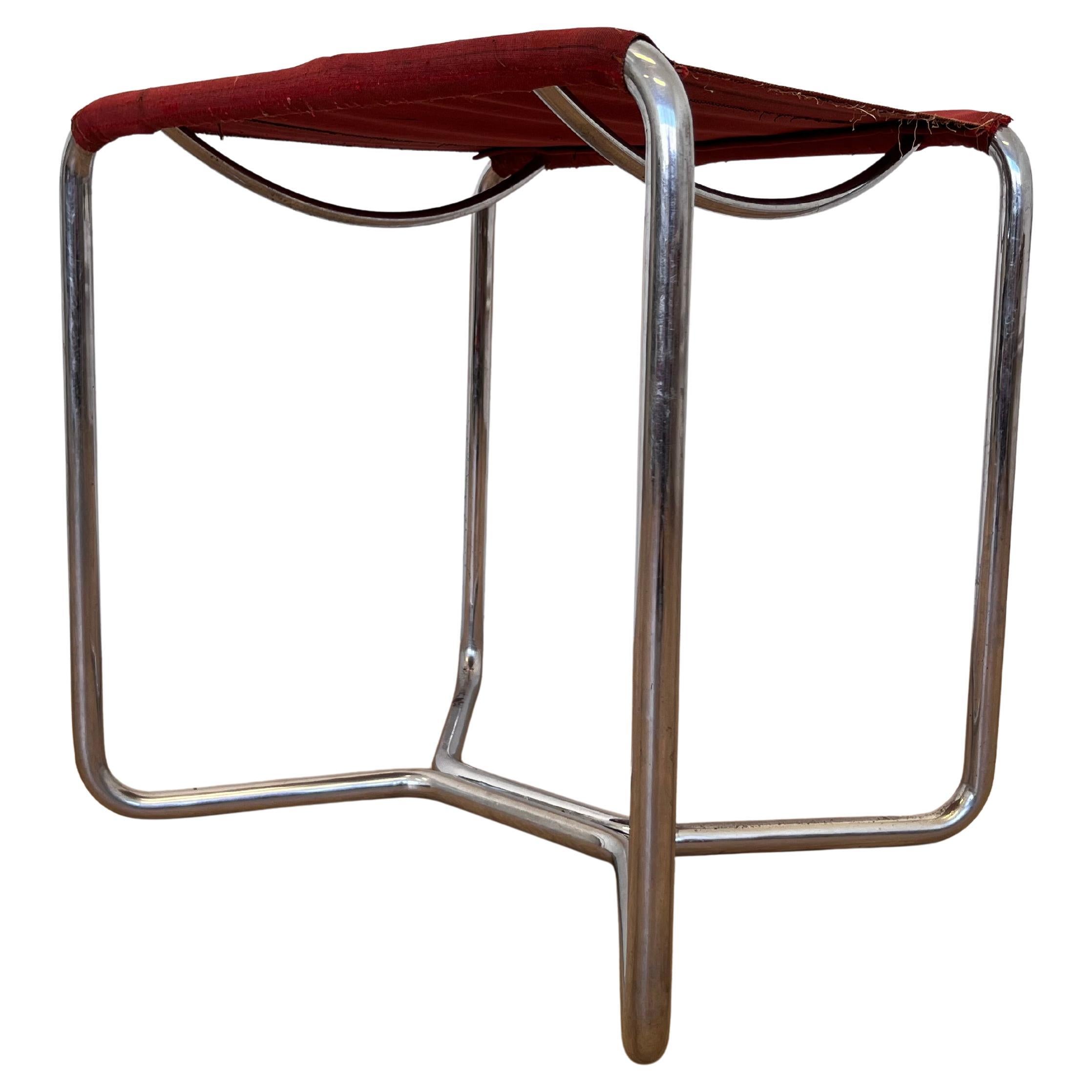 Chrome Bauhaus Stool Thonet B8 by Marcel Breuer, 1930 'Eisengarn'