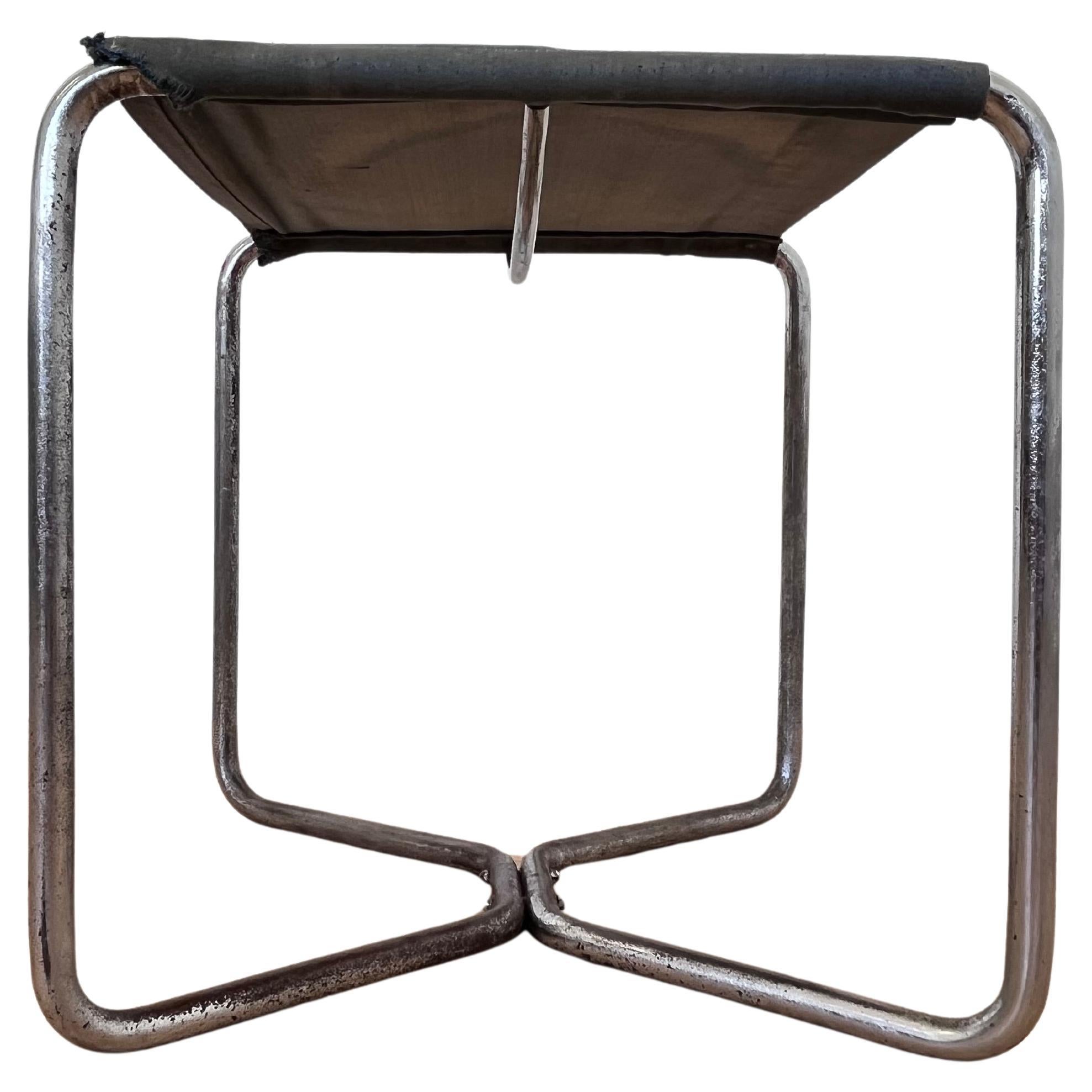 Chrome Bauhaus Stool Thonet B8 by Marcel Breuer, 1930 'Eisengarn'