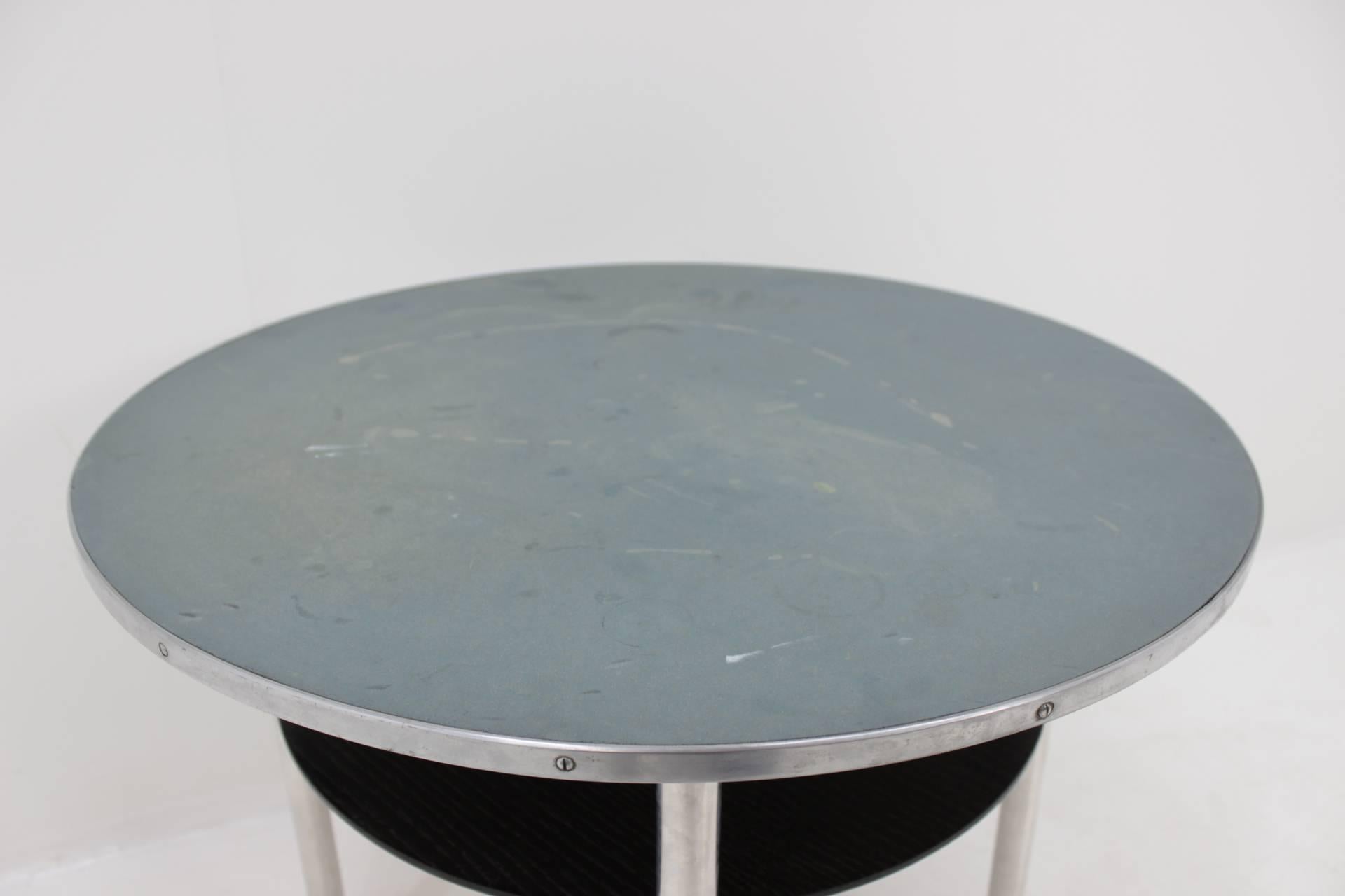 Aluminum Chrome Bauhaus Table, Functionalism For Sale