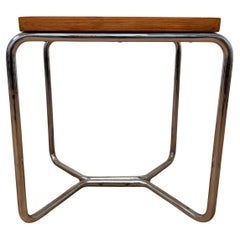 Chrome Bauhaus wicker Stool b 56 by Marcel Breuer, 1930s