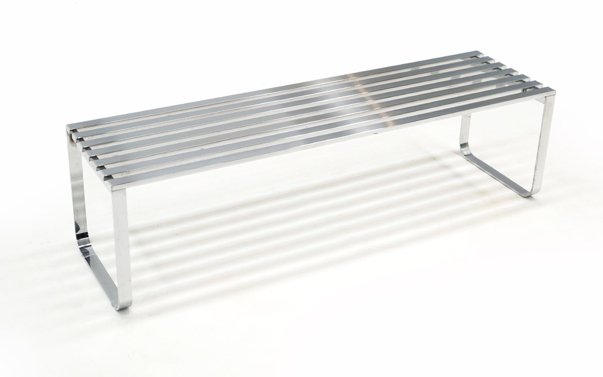 Mid-Century Modern Chrome Bench / Coffee Table by Design Institute of America