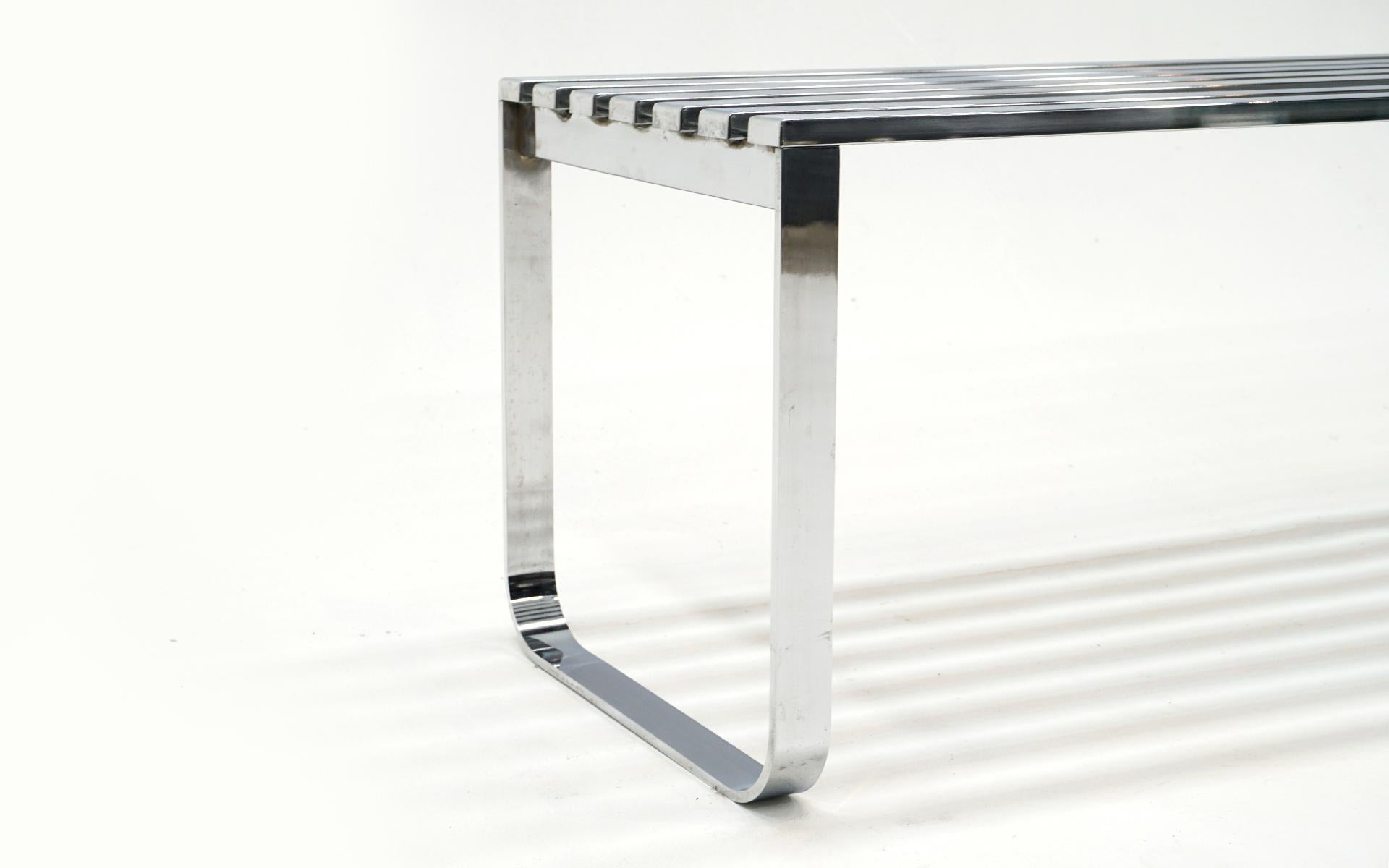 Mid-20th Century Chrome Bench / Coffee Table by Design Institute of America