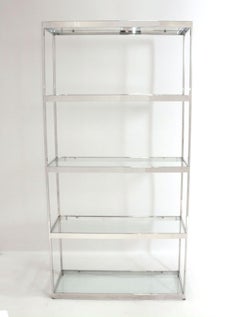 Bibliothèque chromée à la manière de Milo Baughman