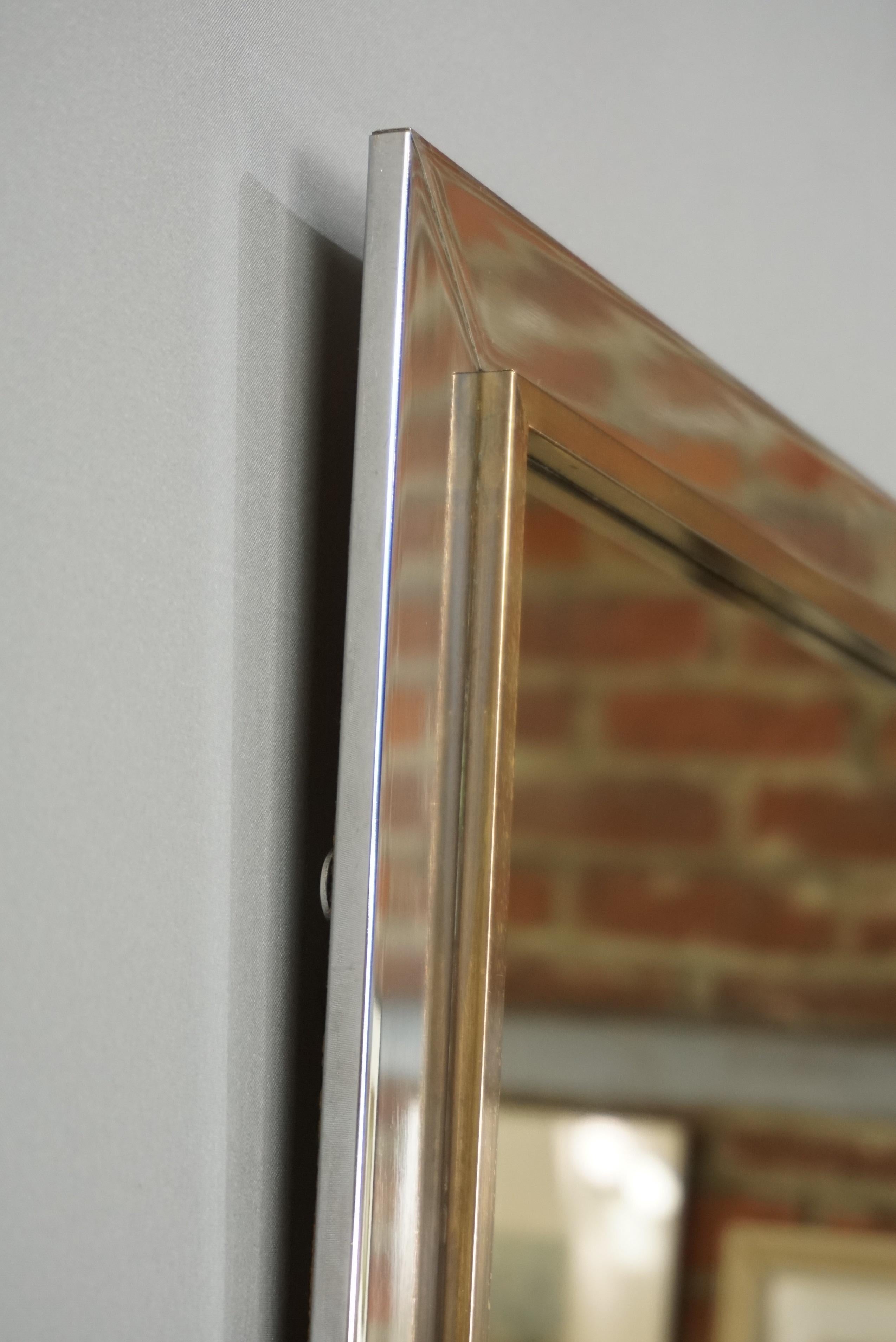 Space Age Chrome Brass And Bronze Colored Mirror By BC Design 