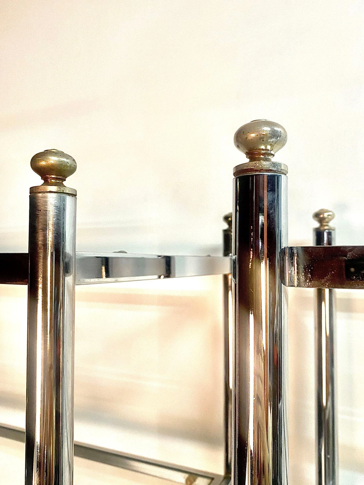 Hollywood Regency Chrome & Brass Etegere in the style of Maison Jansen For Sale