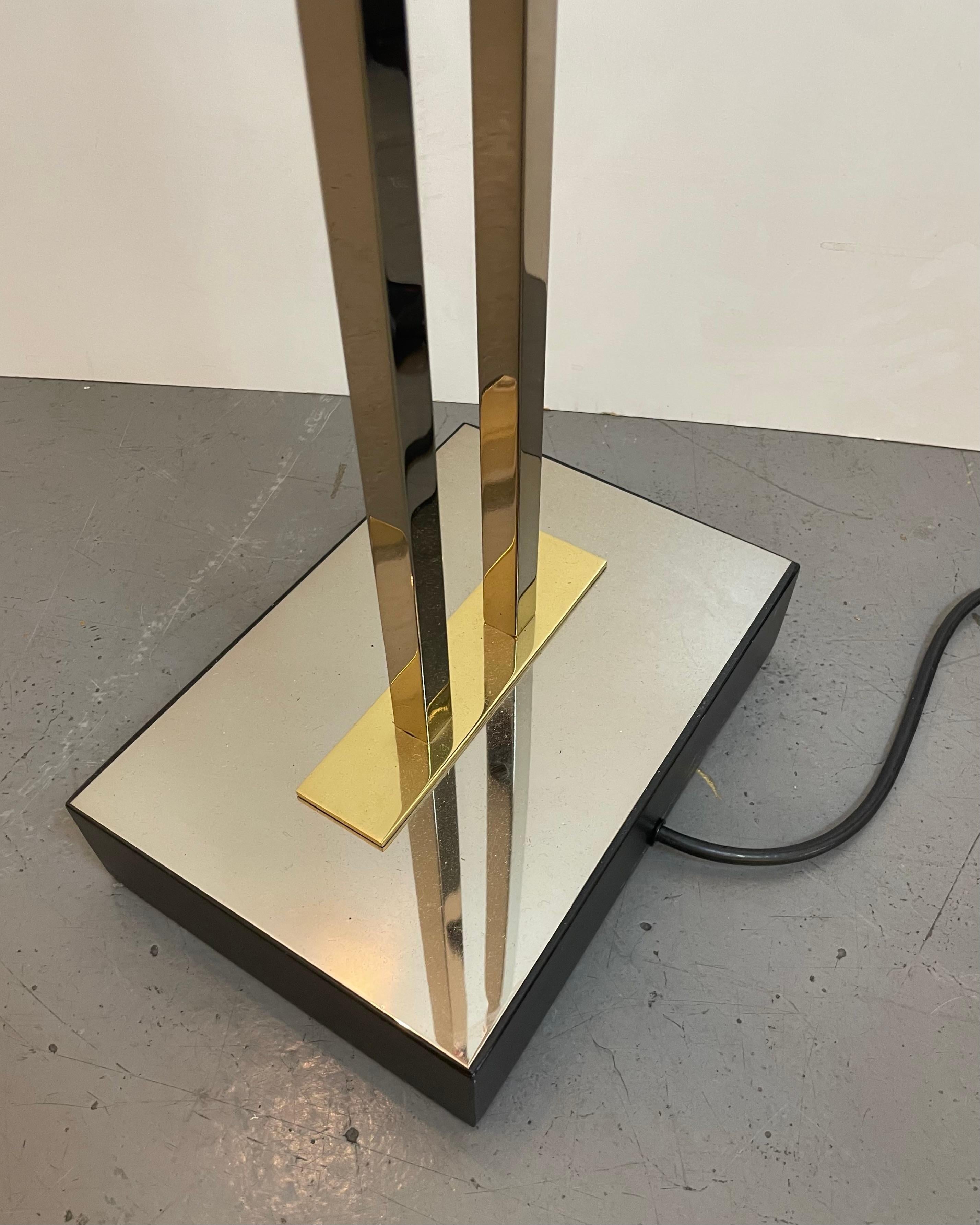 Chrom & Messing Stehlampe von Deknudt Belgien, 1980er im Angebot 3