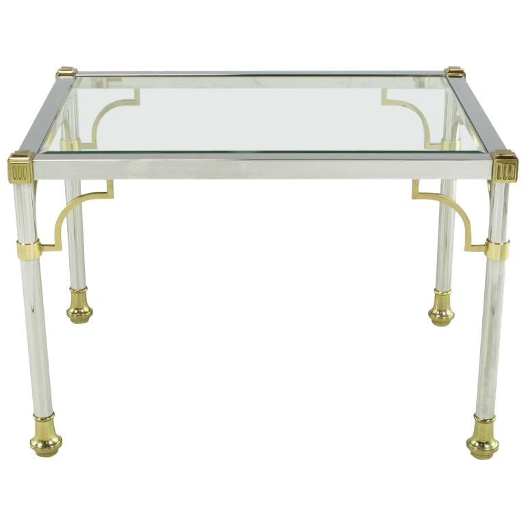 Table d'extrémité de style Regency en chrome et laiton