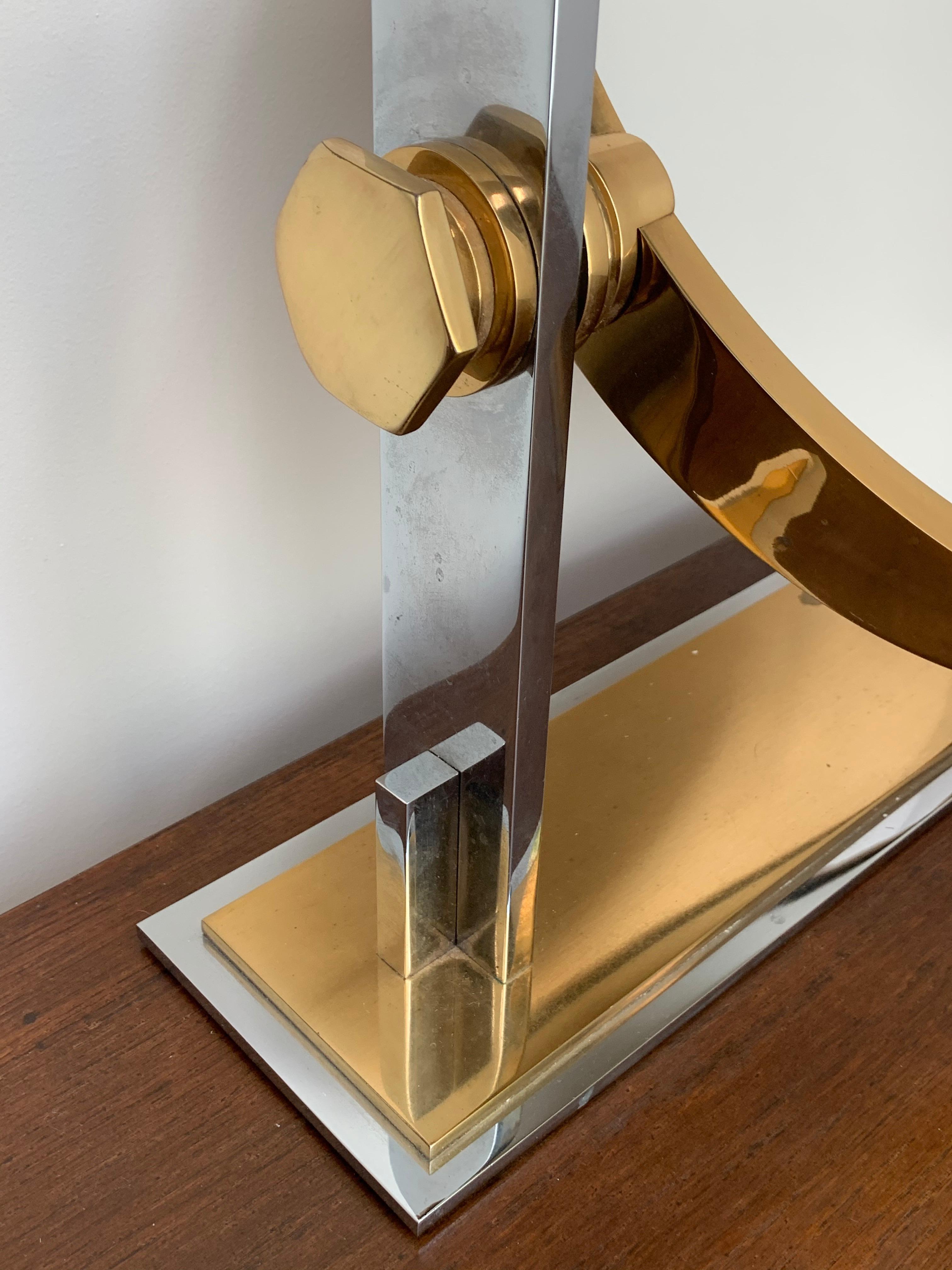 Chrome and Brass Vanity Mirror by Karl Springer 10