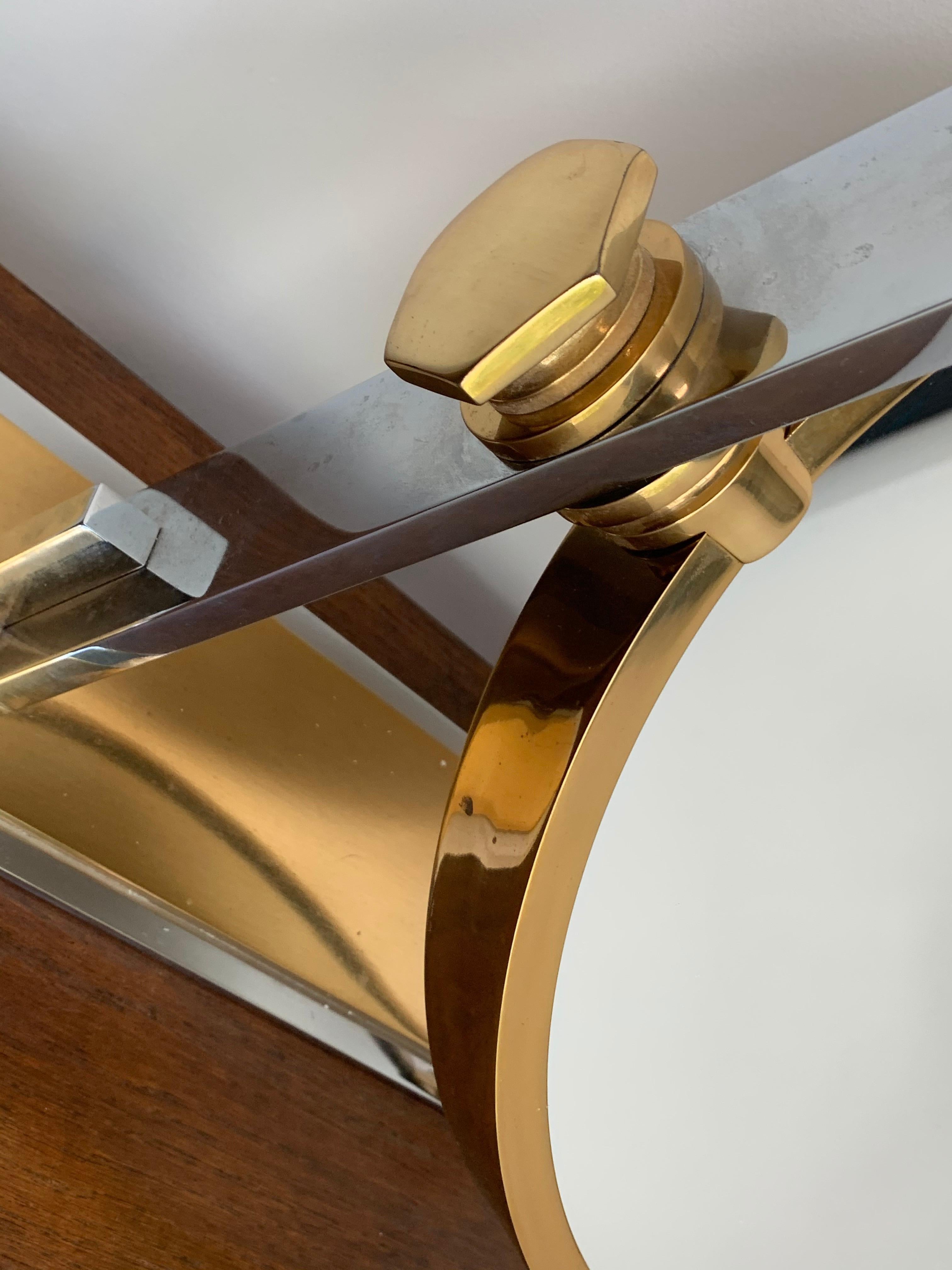 Chrome and Brass Vanity Mirror by Karl Springer 11