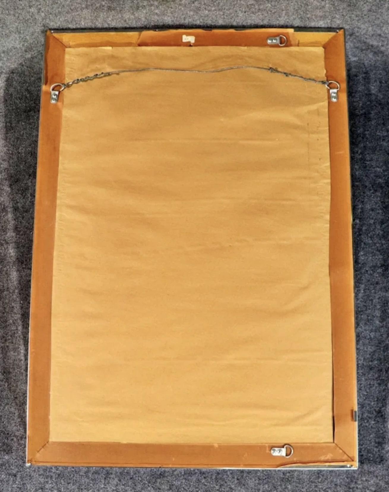 Specchio da parete in cromo e ottone in vendita 1