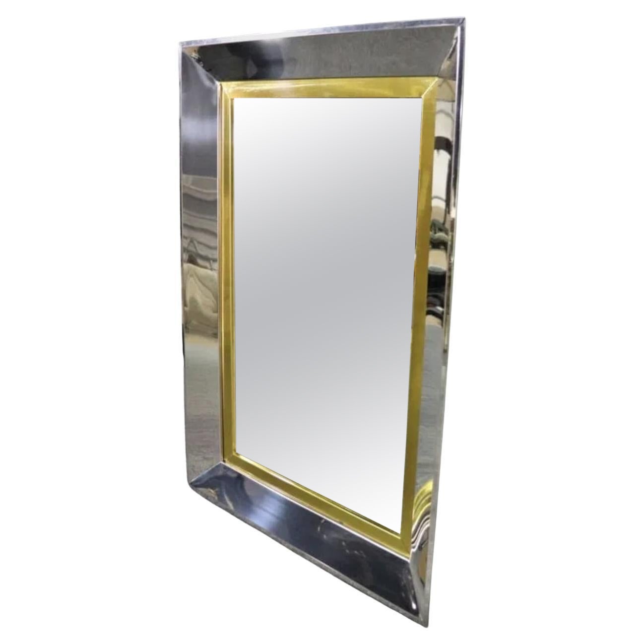 Chrome & Brass Wall Mirror