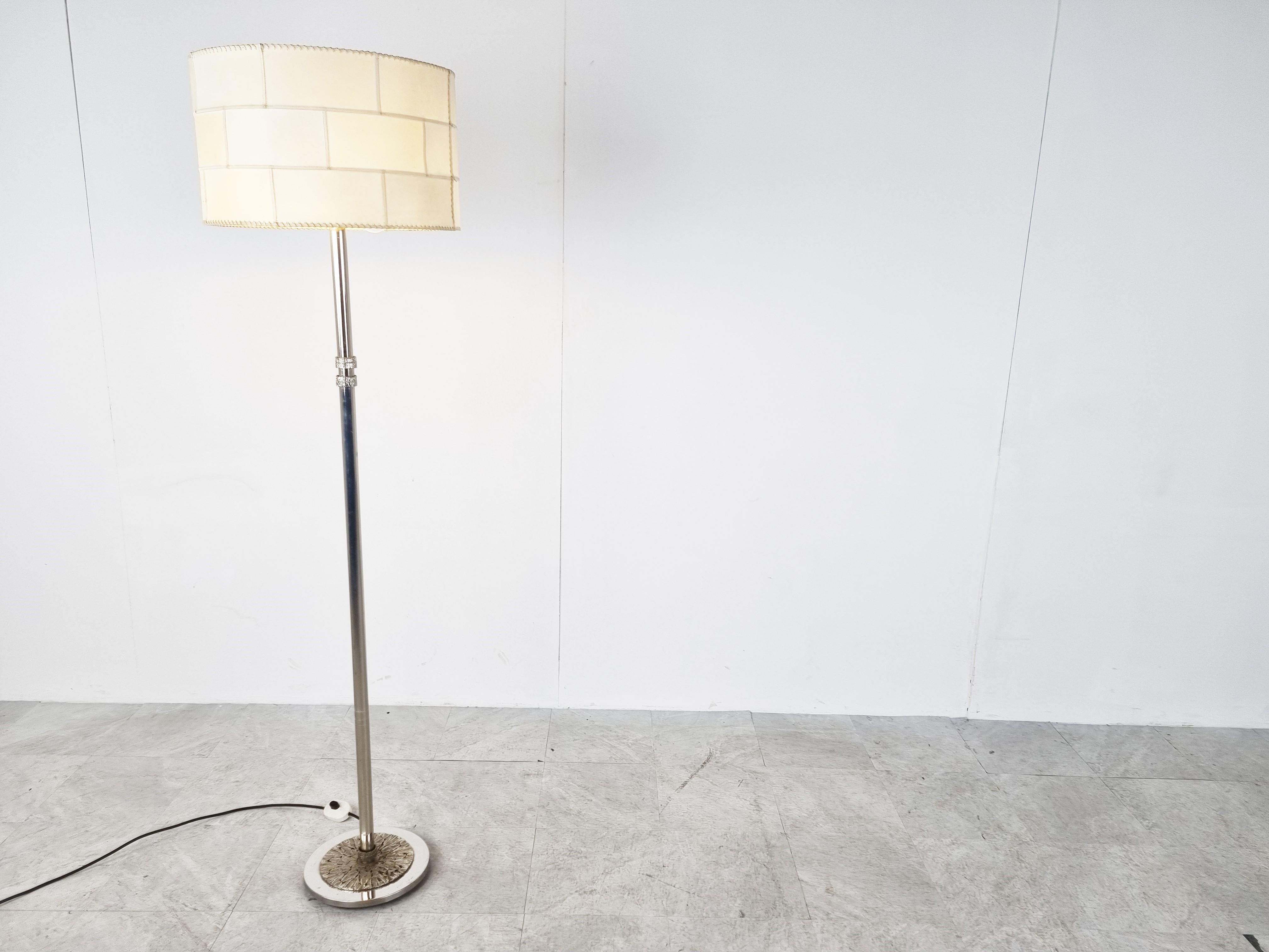 Chrome Brutalist Floor Lamp, 1970s  In Good Condition For Sale In HEVERLEE, BE