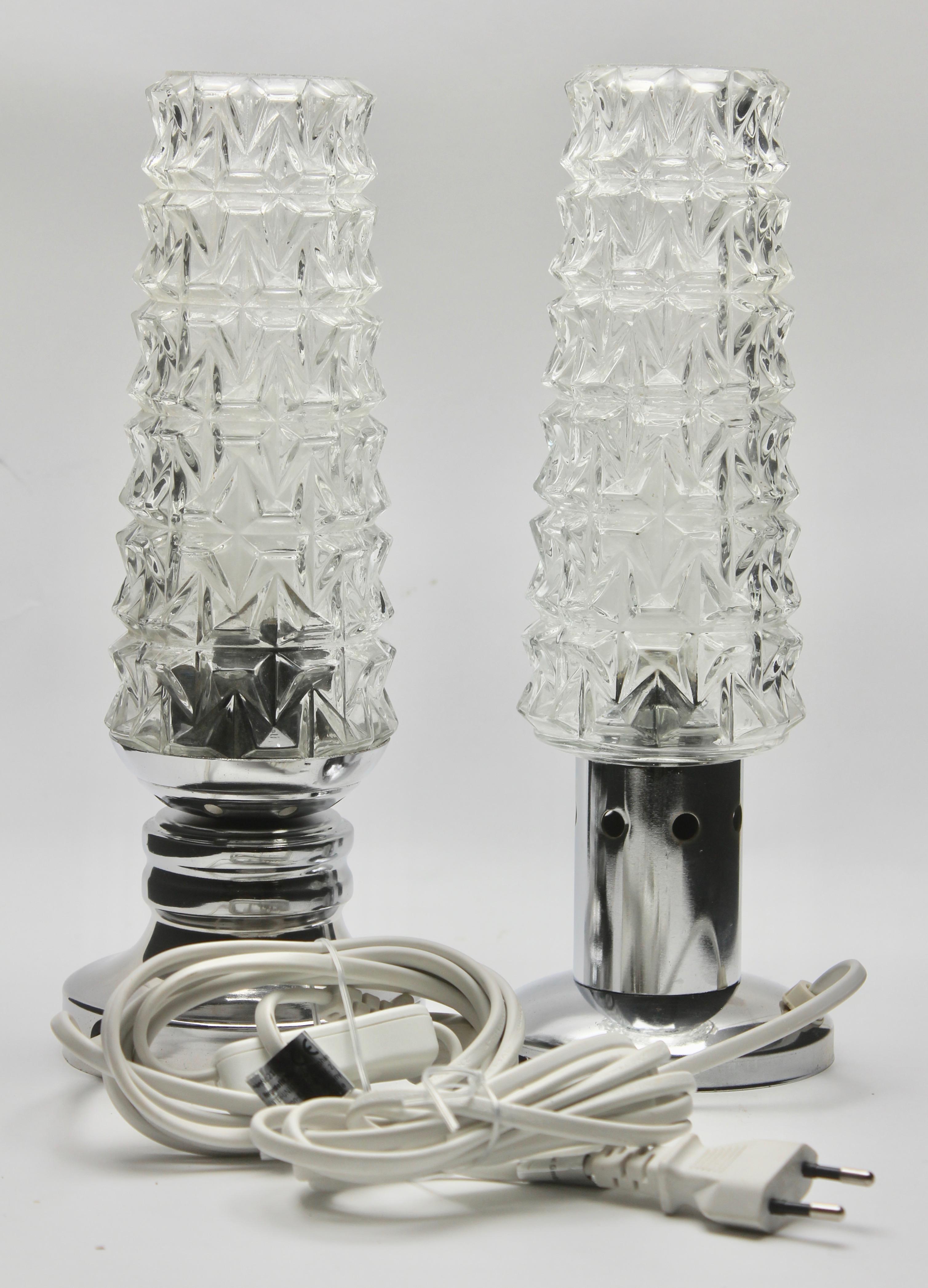Mid-Century Modern Chrome Bubble Table Lamp or Desk, Set of 2 Midcentury, 1960s