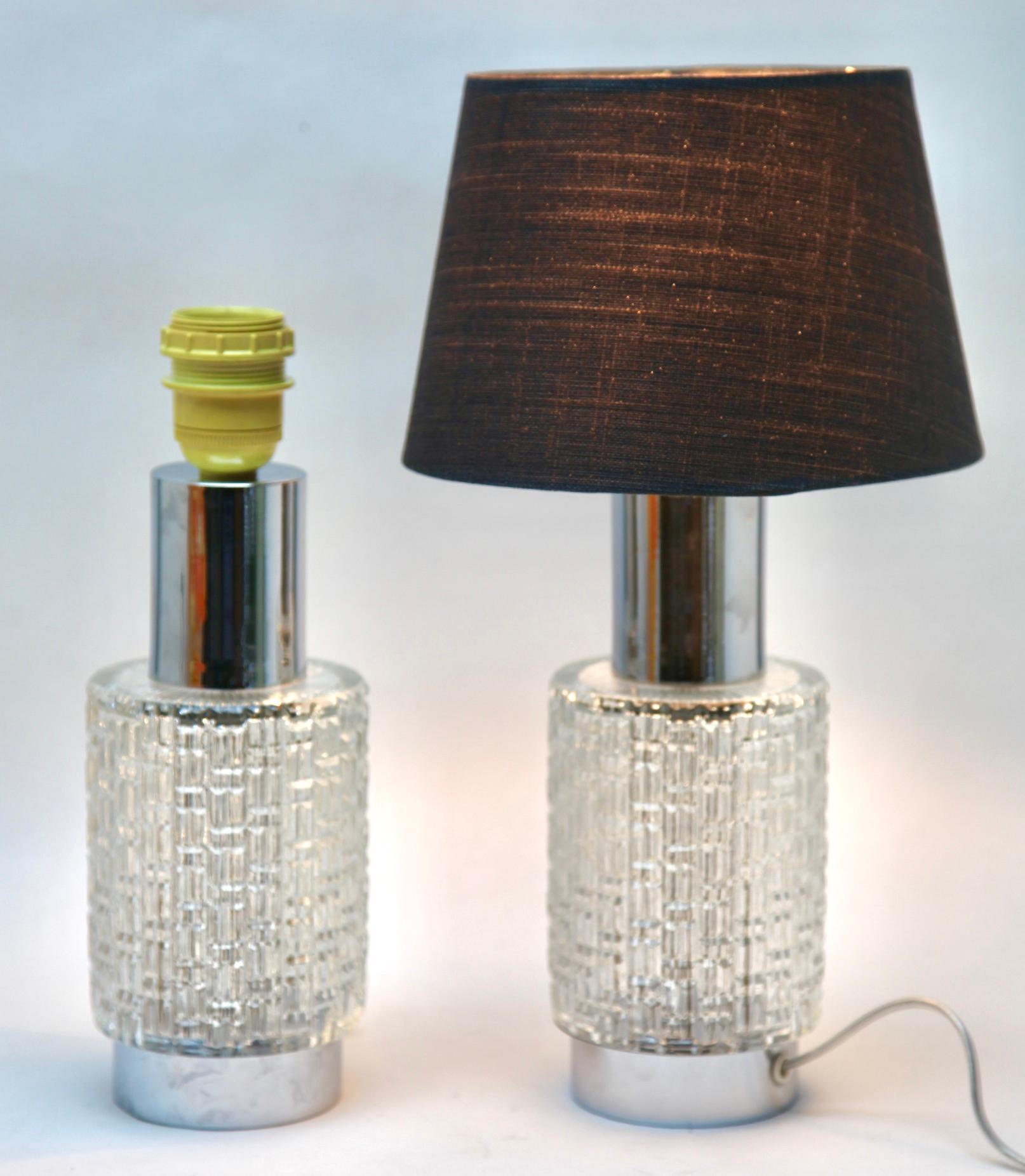 Mid-Century Modern Chrome Bubble Table Lamp or Desk, Set of 2 Midcentury, 1960s For Sale