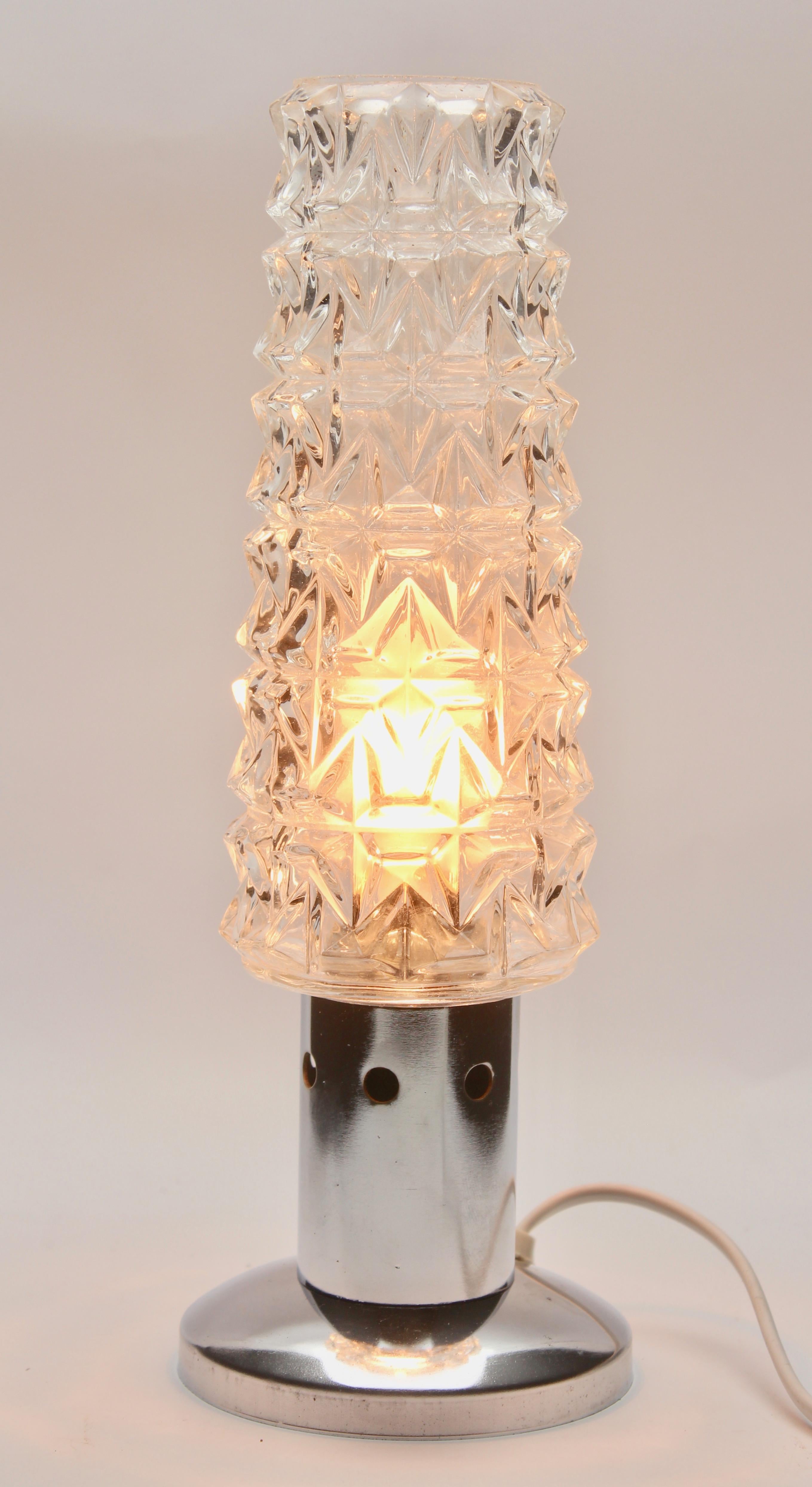 Molded Chrome Bubble Table Lamp or Desk, Set of 2 Midcentury, 1960s