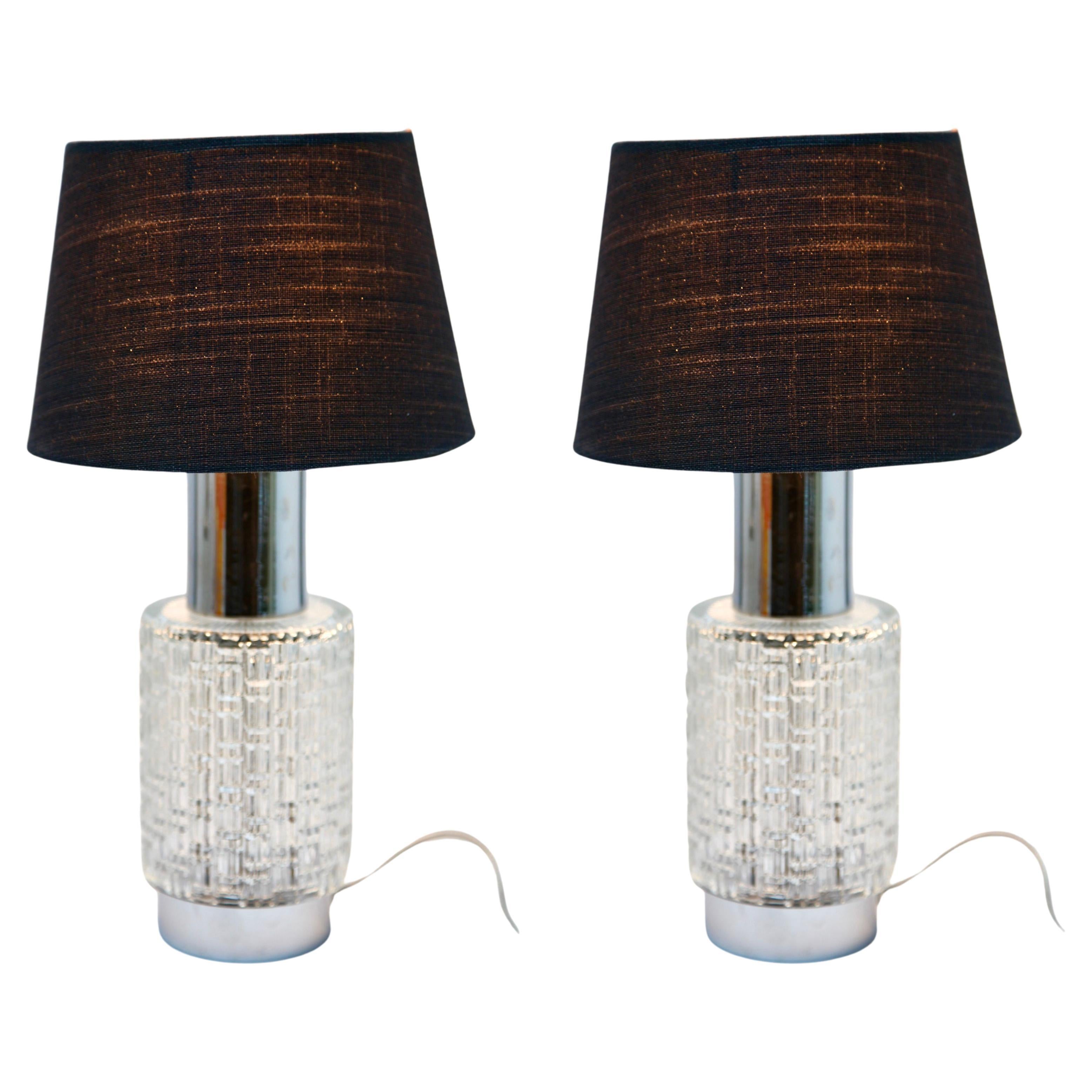 Chrome Bubble Table Lamp or Desk, Set of 2 Midcentury, 1960s
