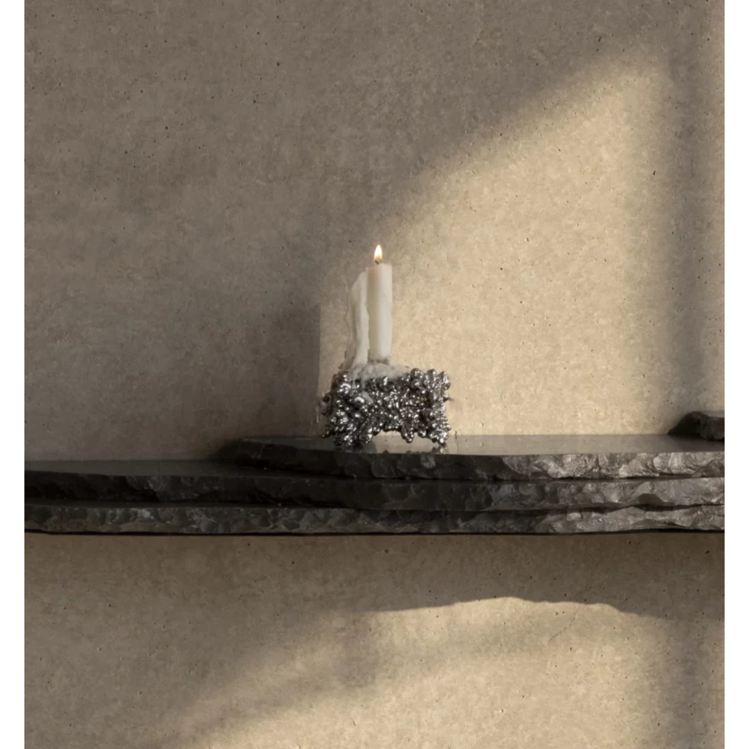 Chrome Candle Holder in Recycled Steel, Copper, Nickel & Chrome by Panorammma