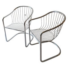 Chrome Cantilever Chairs 1970s Gastone Rinaldi