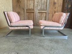 Chrome Cantilever Lounge Chairs, 1970s