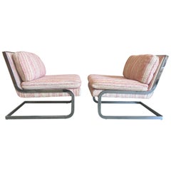 Chrome Cantilever Lounge Chairs, 1970s