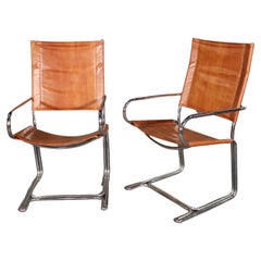 Chrome Cantilever Sling Chairs