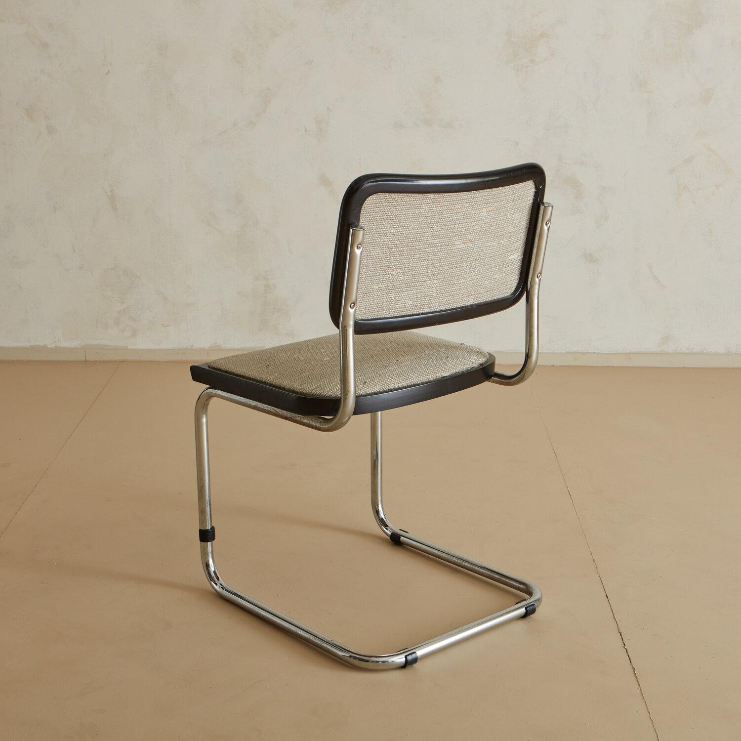 Mid-Century Modern Chrome Cantilevered Desk Chair in the Style of Marcel Breuer