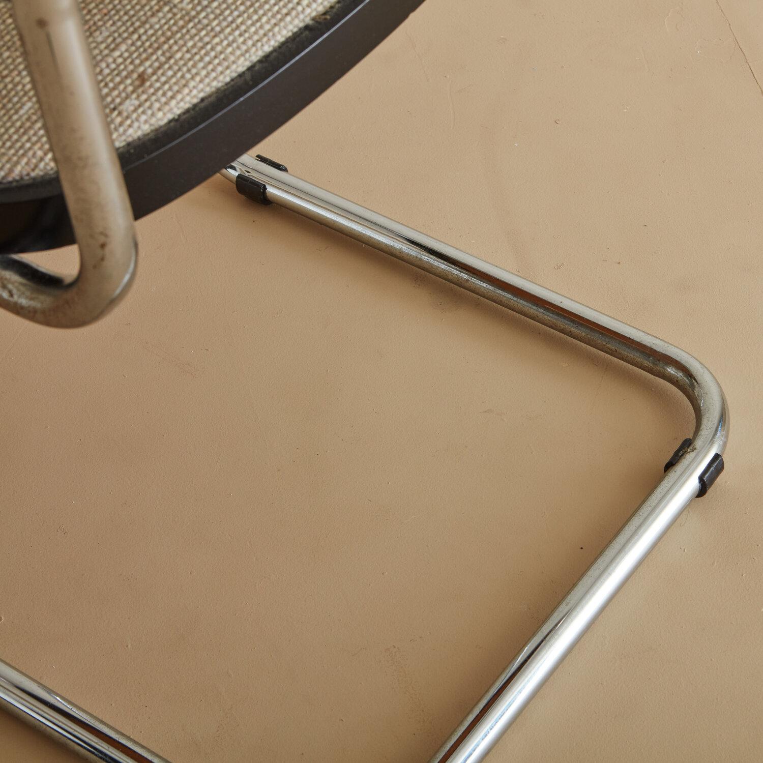 Chrome Cantilevered Desk Chair in the Style of Marcel Breuer In Good Condition In Chicago, IL