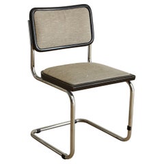 Chaise de bureau en porte-à-faux chromée dans le style de Marcel Breuer