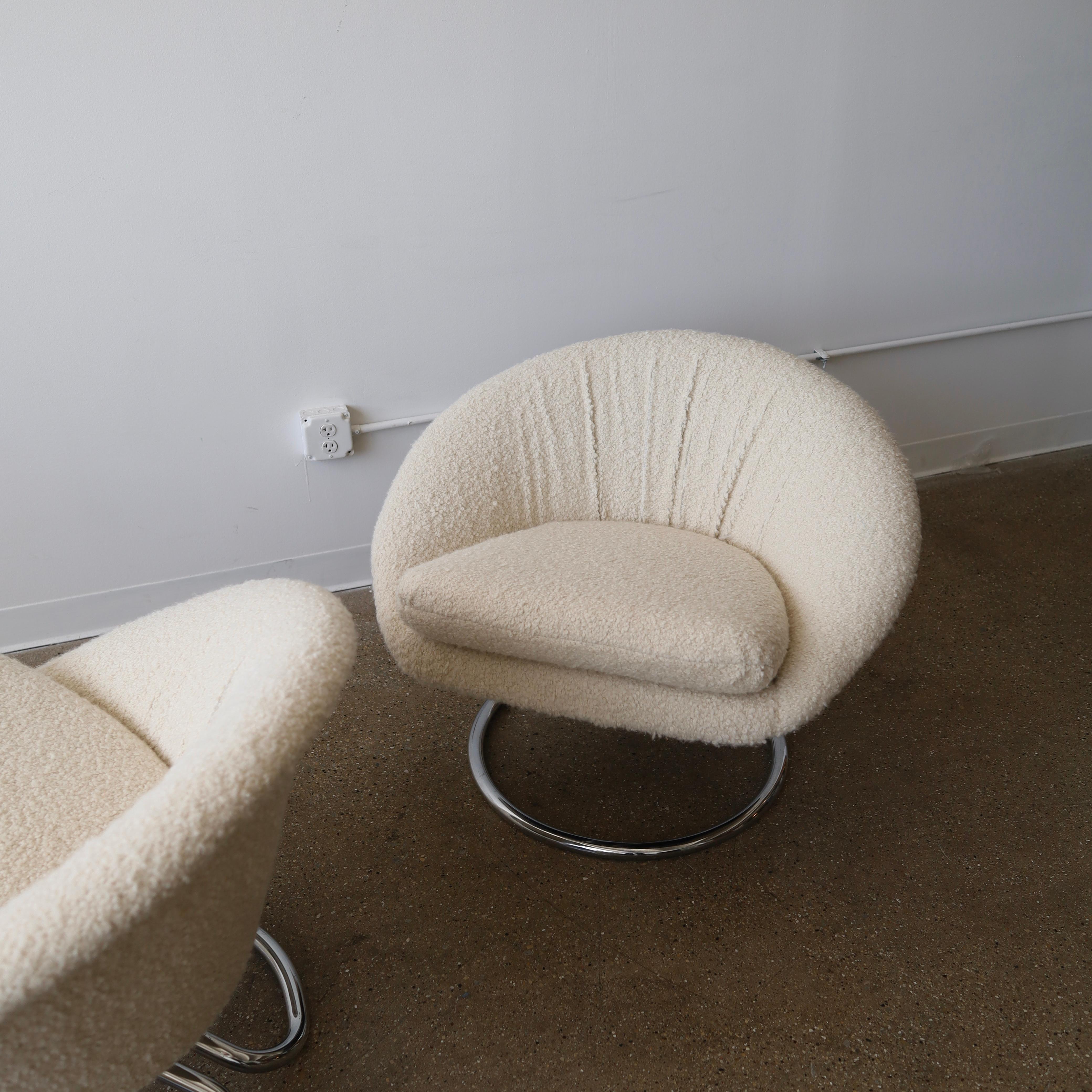 Mid-Century Modern Chrome Chairs by Renato Zevi, a pair For Sale